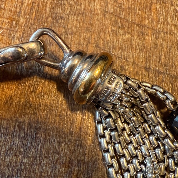 David Yurman Silver and 18k gold onyx and pearl Multi-Strand Bracelet - Picture 3 of 16